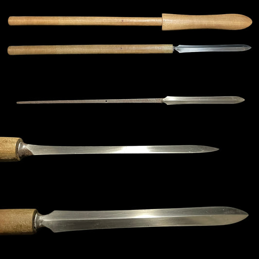 Ryoshinogi-Yari 両鎬槍 in Shirasaya, Long Tang, Edo period mumei