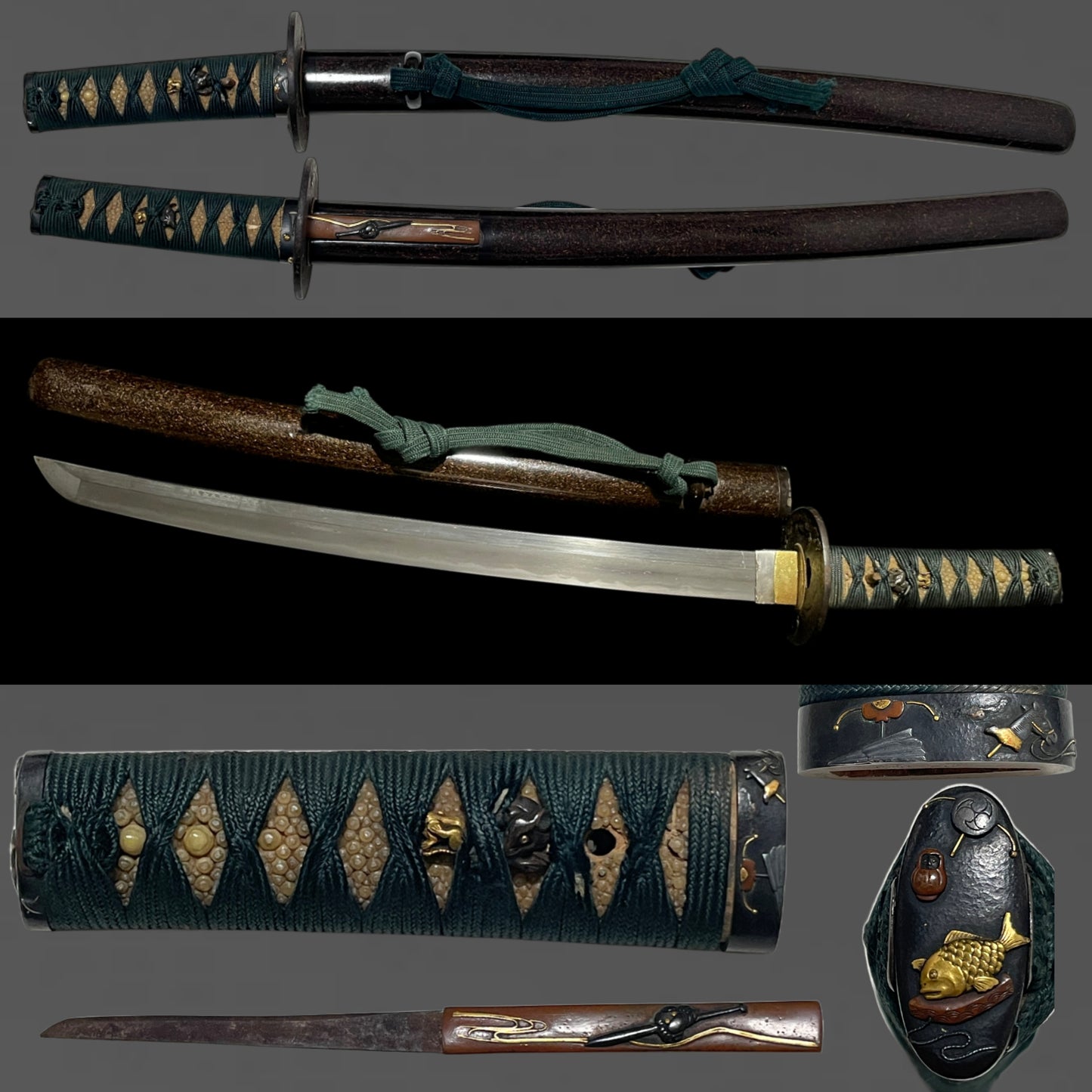 High-grade Fittings Kanemoto 兼元 signed Wakizashi,, Edo period