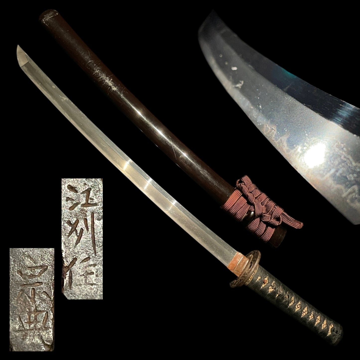 Mitsu 光 signed WAKIZASHI, 江州住宗典 signed Tsuba, Edo period