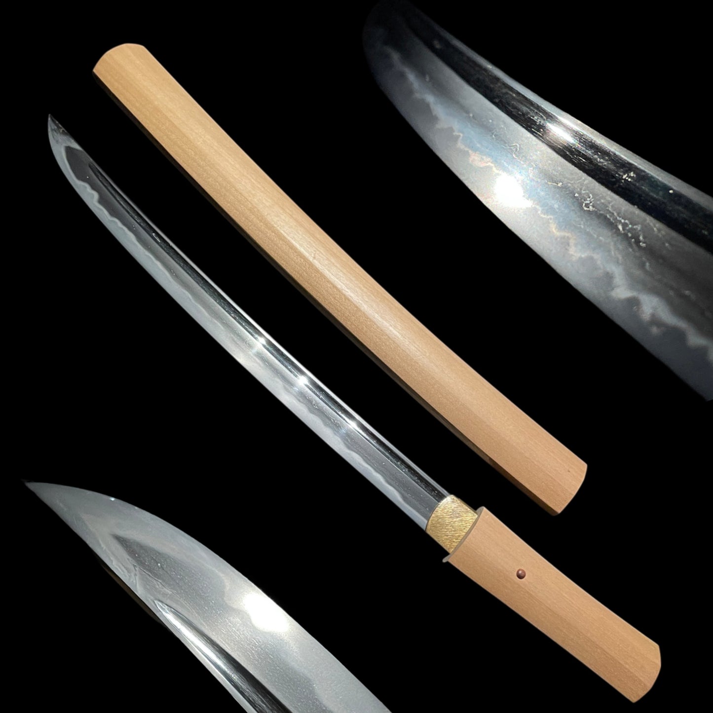 Hirazukuri Wakizashi 平造脇差, Bohi 棒樋 blade, Edo period mumei