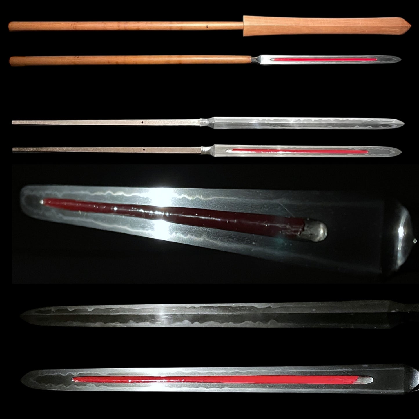 Oomiyrai 大身槍, Long Hirasankaku Yari 平三槍, Gunome-Hamon 互目刃文, Edo period mumei