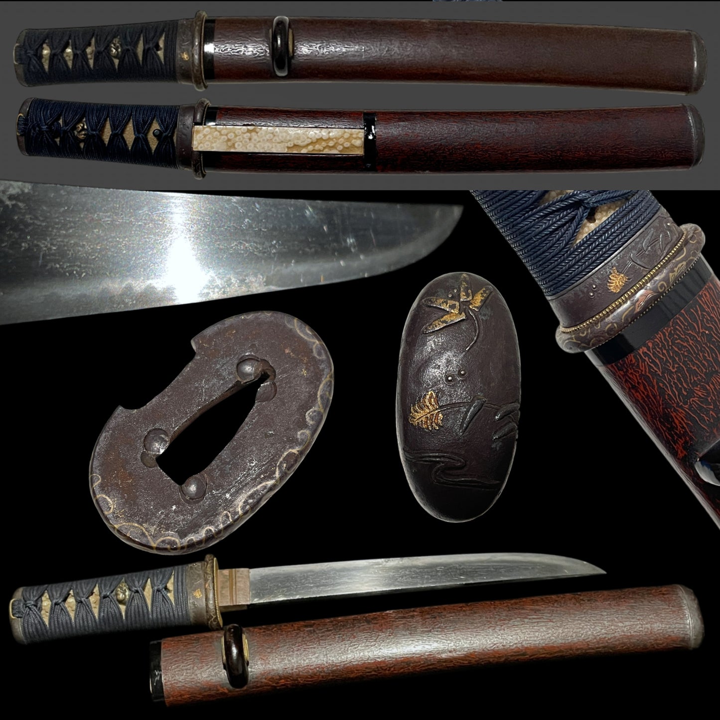 Dragonfly Fittings Red TANTO, Late Edo period mumei