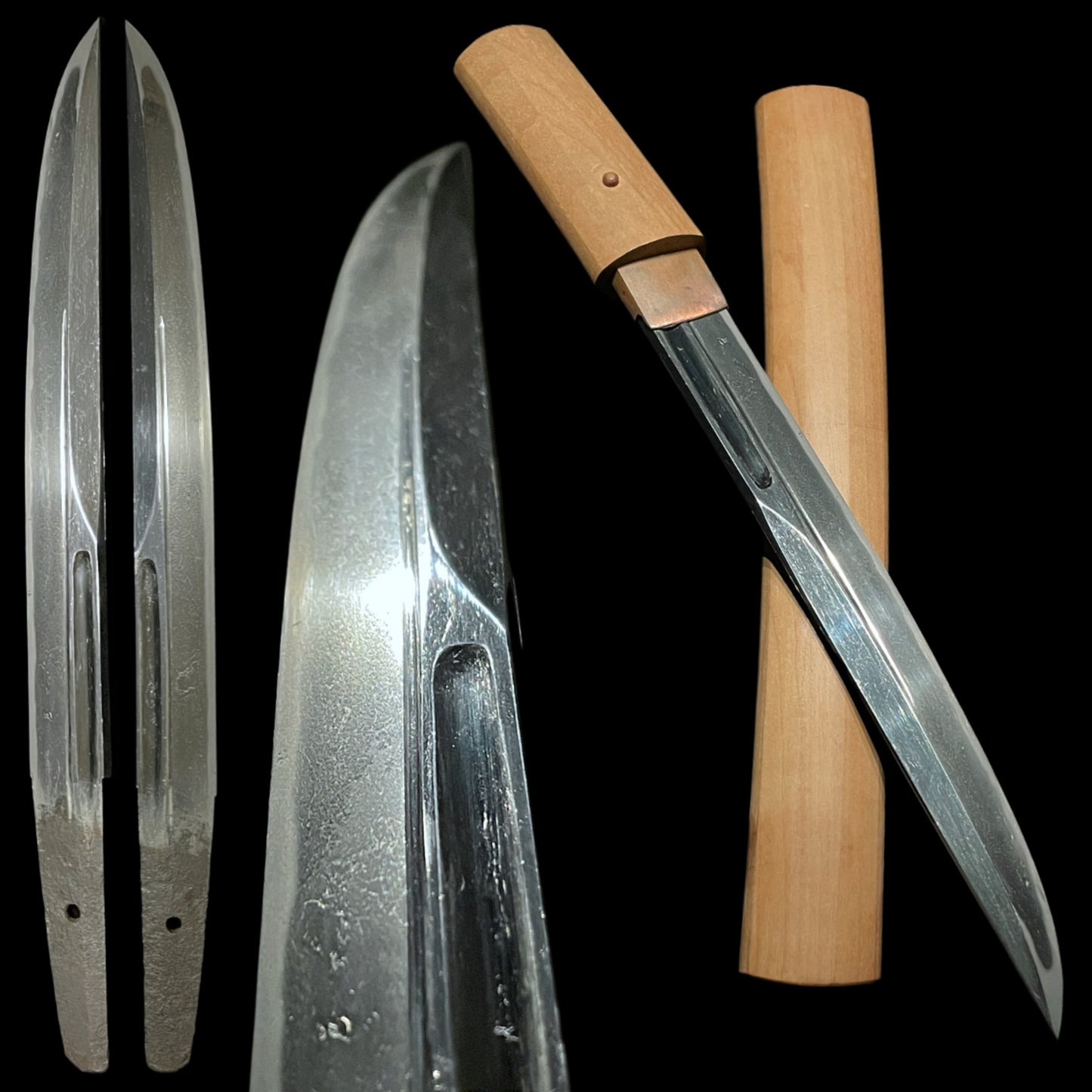 KANMURIOTOSHI-ZUKURI 冠落造 TANTO, Thick Blade, Edo period mumei