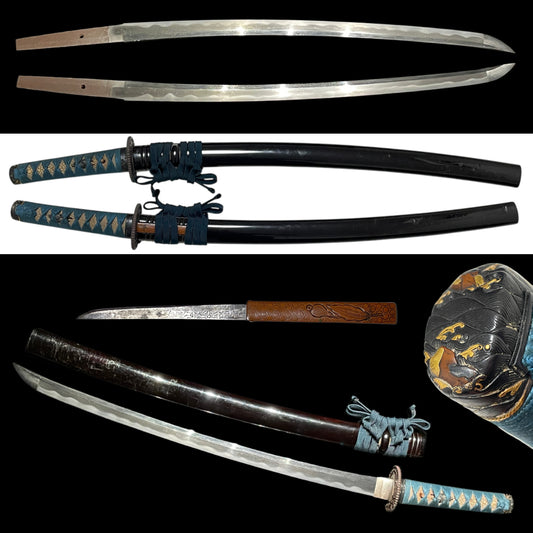 Wakasanokami Ujifusa 若狭守氏房 signed Long WAKIZASHI, with KOZUKA, Muromachi period