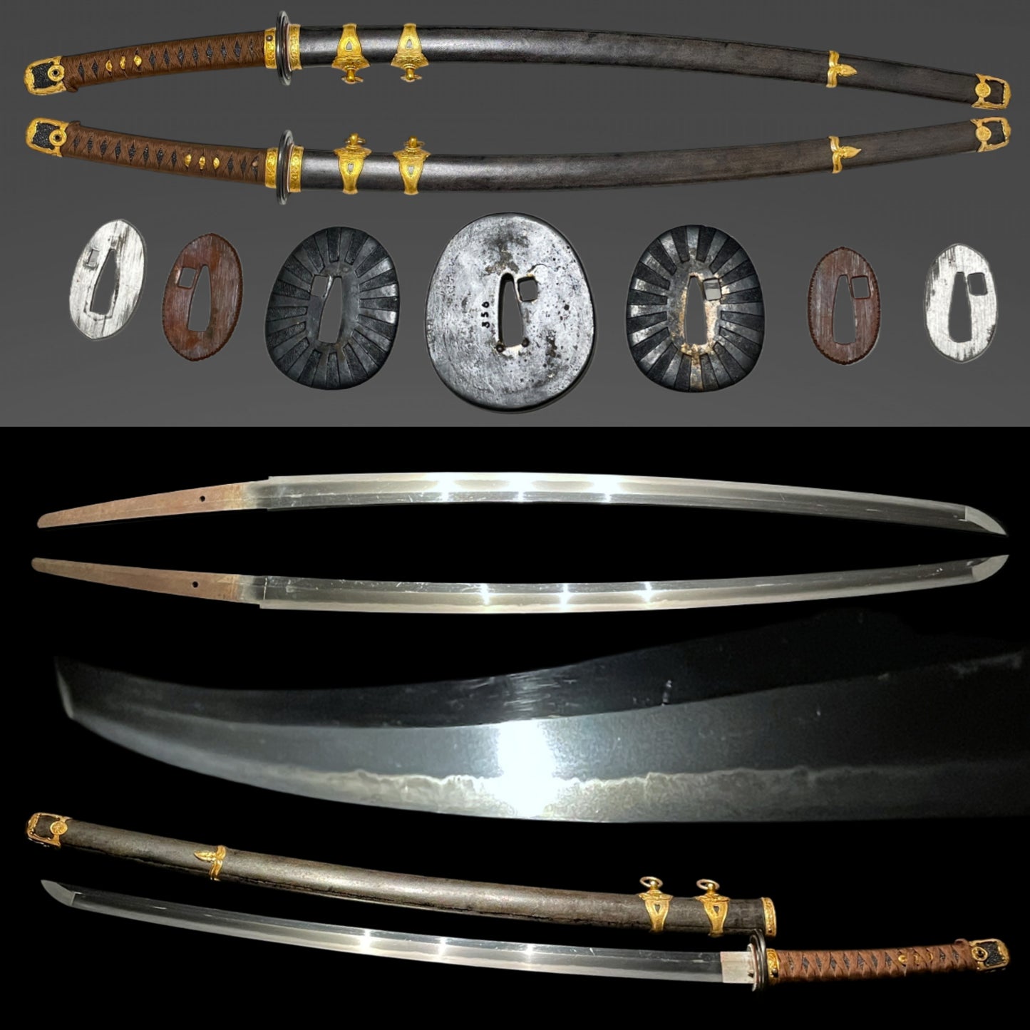 Navy GUNTO 海軍刀, Rayskin Scabbard, Serial number engraved, WW2 Japanese Officer Sword