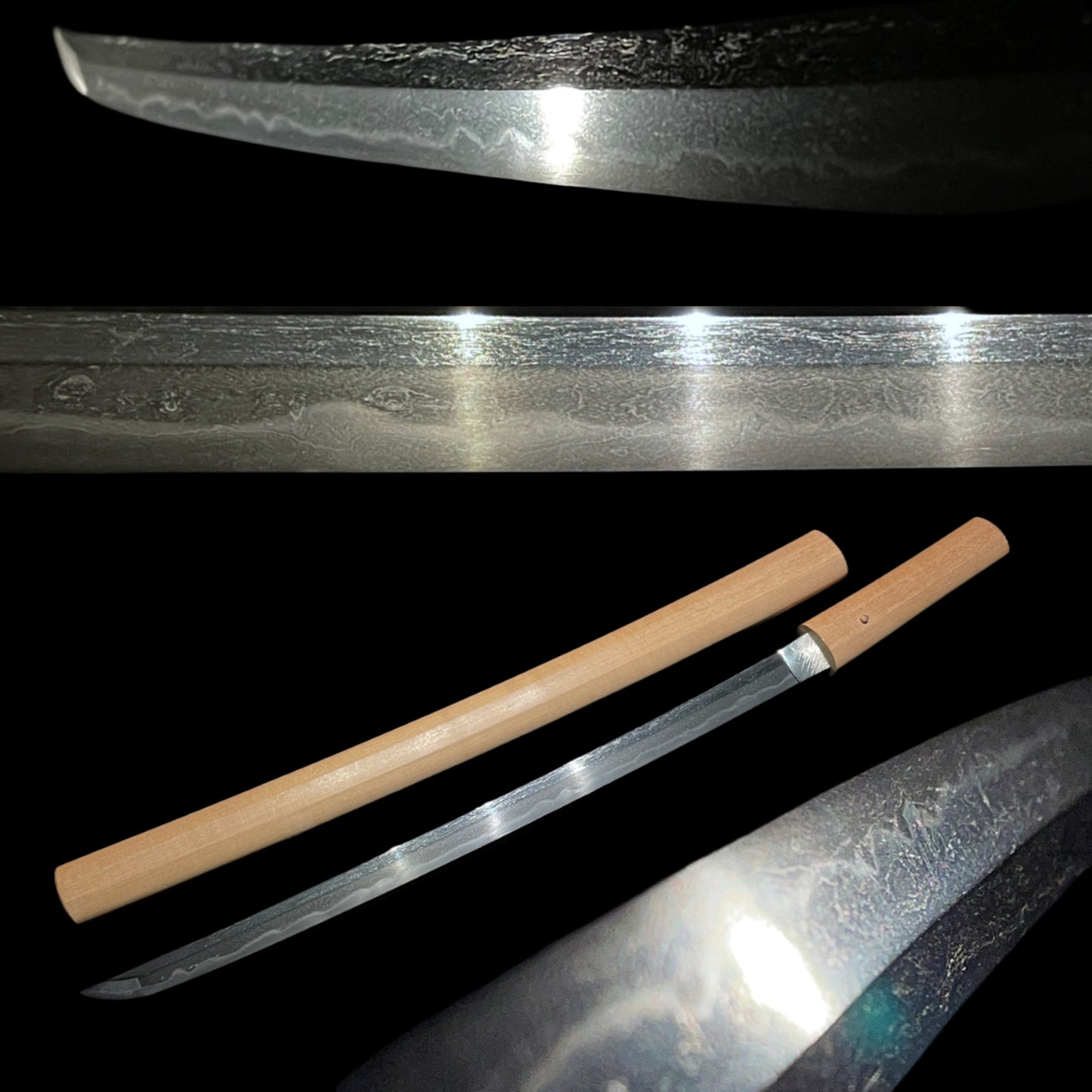 肌物 Hadamono Mokume-Jigane Wakizashi, Edo period mumei