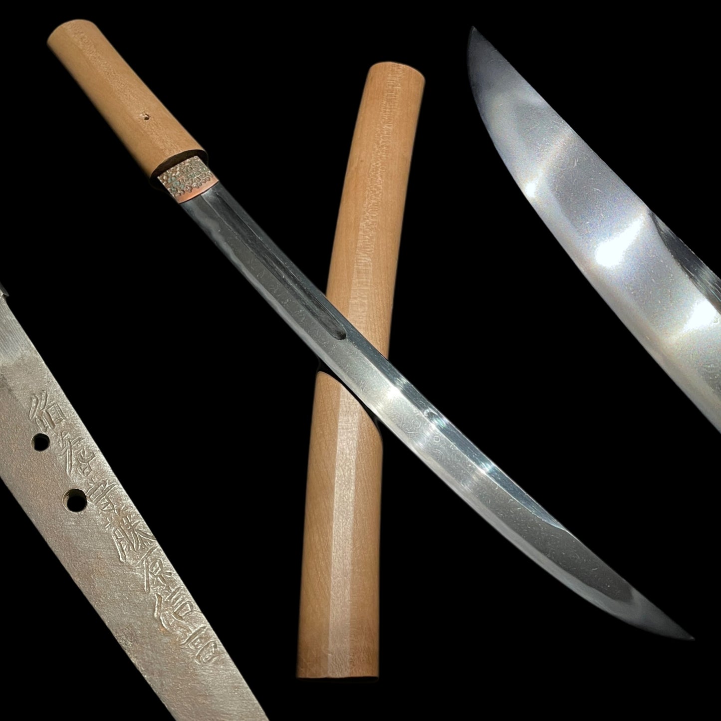 Very Wide Wakizashi, Hokinokami Fujiwara Nobutaka 伯耆守藤原信髙 signed, Edo period