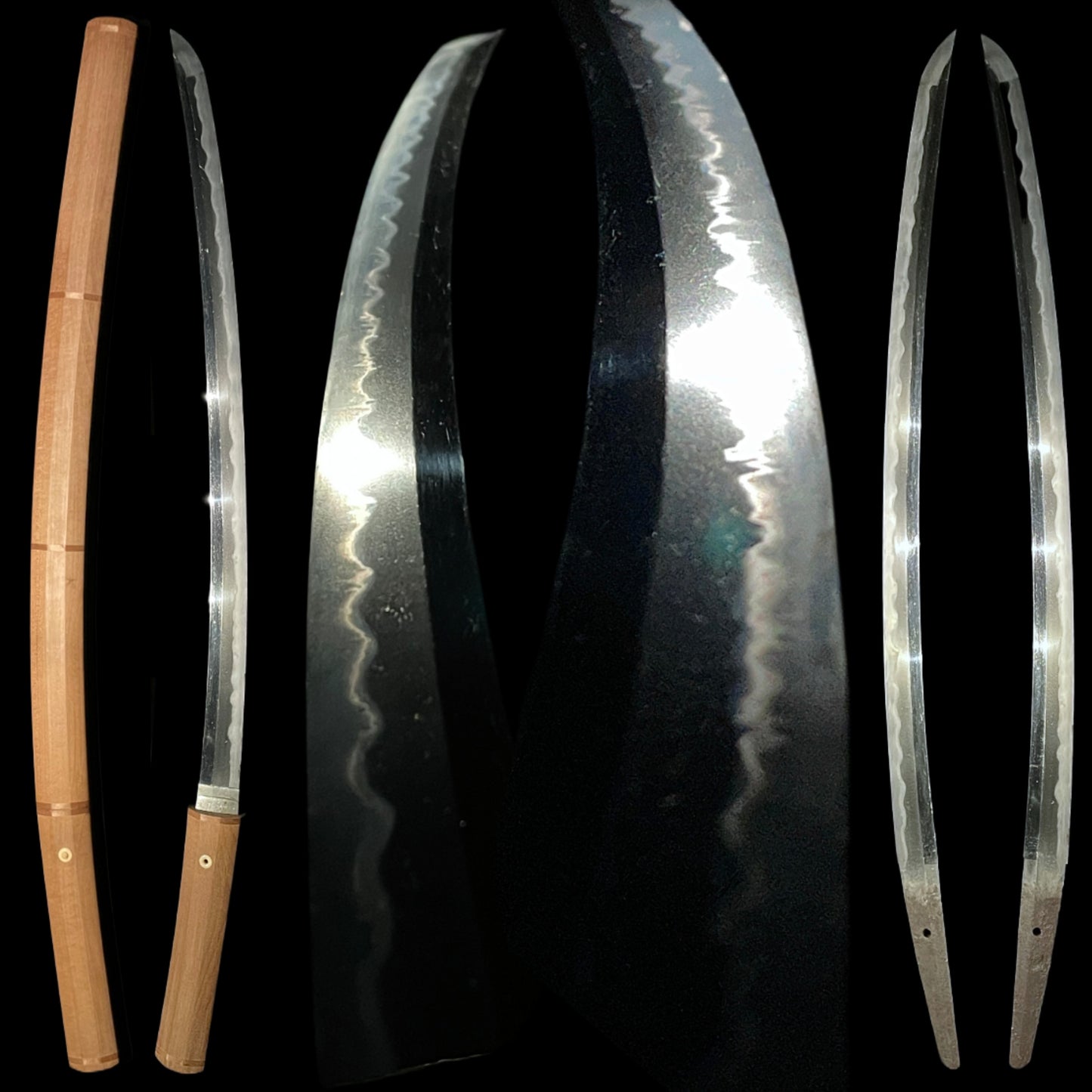 Astonishing Hamon Long Wakizashi, Edo period mumei
