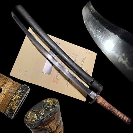 Bizenden 備前伝, Sukemitsu 祐光 signed Long Wakizashi, NBTHK Certificate