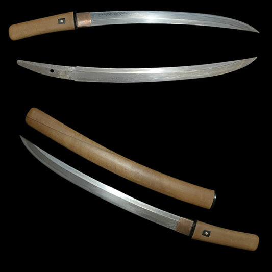 Rugged Shobu-Zukuri Wakizashi, Wide and Thick blade, Edo period mumei