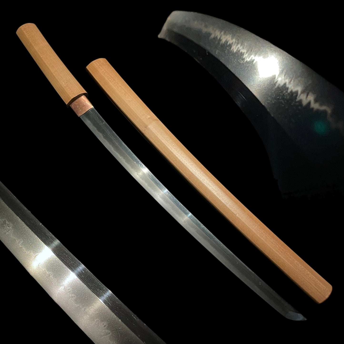 Togari-Gunome Hamon 尖り互の目刃文 Wakizashi in Shirasaya, Edo period mumei