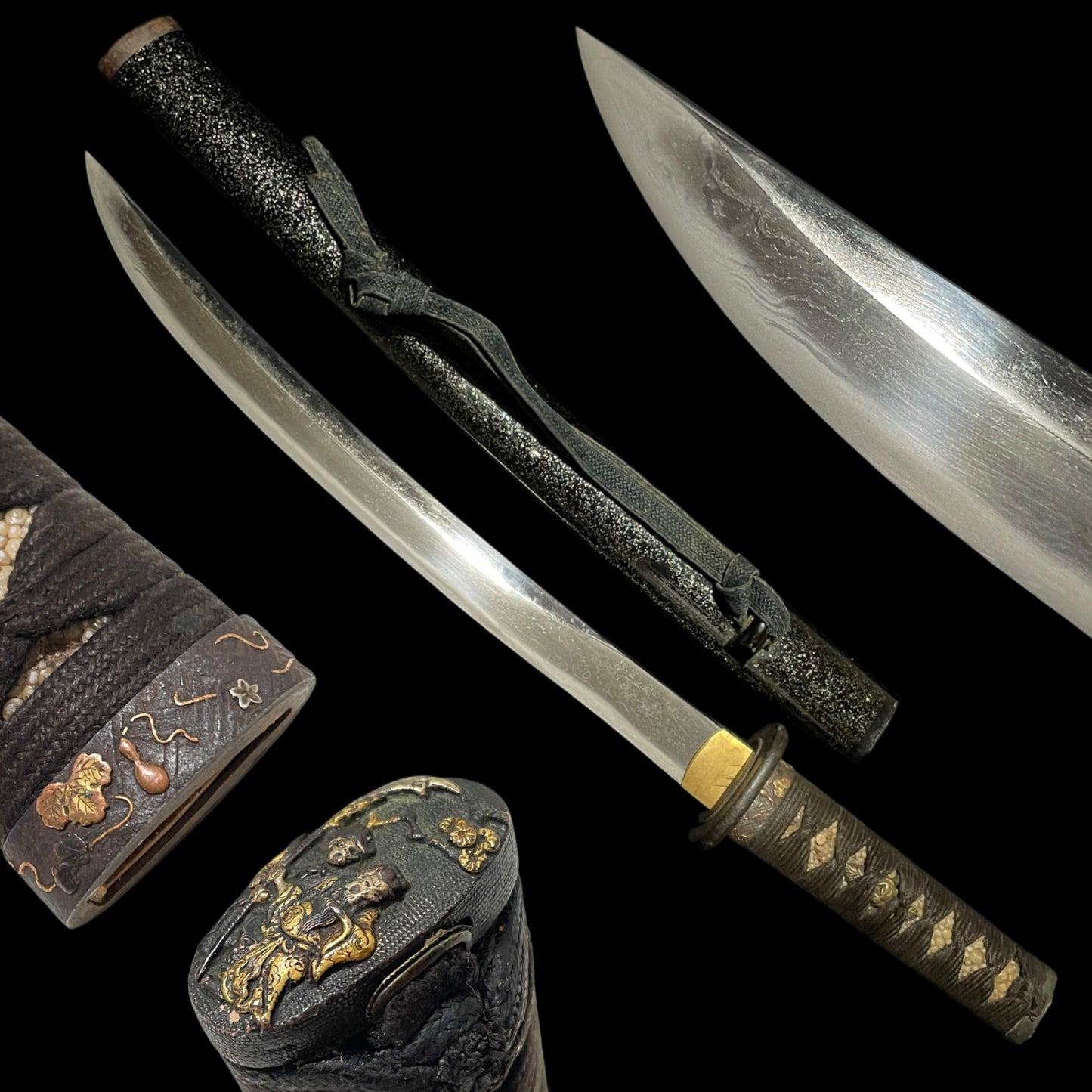 Unokubi-Zukuri 鵜首造 Wakizashi, Gourd Fuchi, Muromachi period mumei