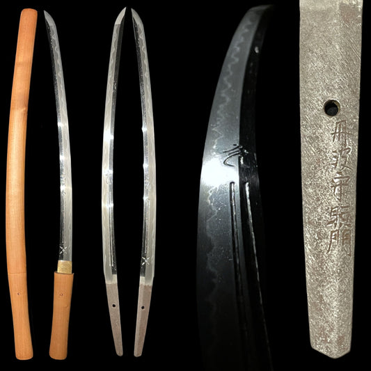 Tanbanokami Terukado 丹波守照門 signed Long Wakizashi, HORIMONO 彫物, Edo period