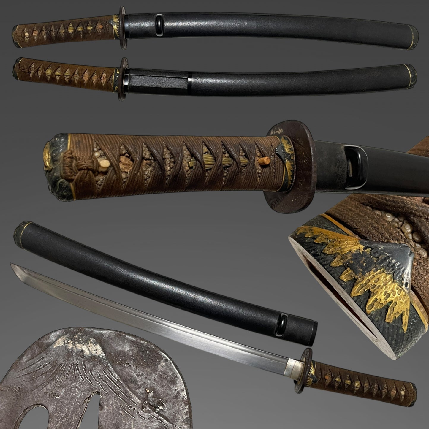 Mt.Fuji 富士山 Fittings Short WAKIZASHI, Edo period mumei