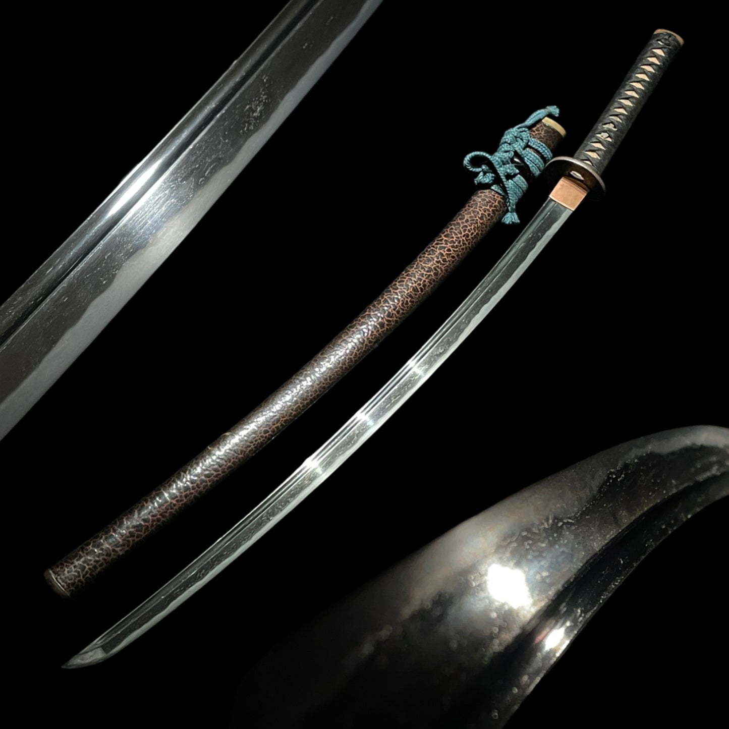 Long KATANA Bohi 棒樋, Heavy Blade, Edo period mumei, Copper Fuchikashira