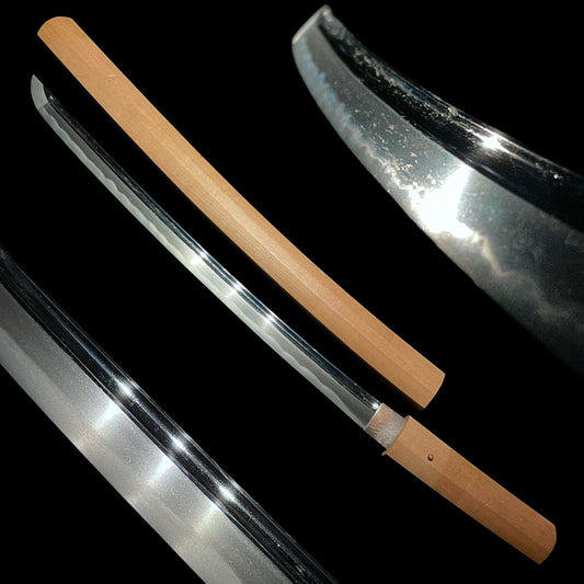 Bo-hi 棒樋 Wakizashi in Shirasaya, Edo period mumei