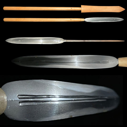 両鎬笹穂槍 Ryoshinogi Sasaho Yari, 二筋樋 Futasujihi, Edo period mumei