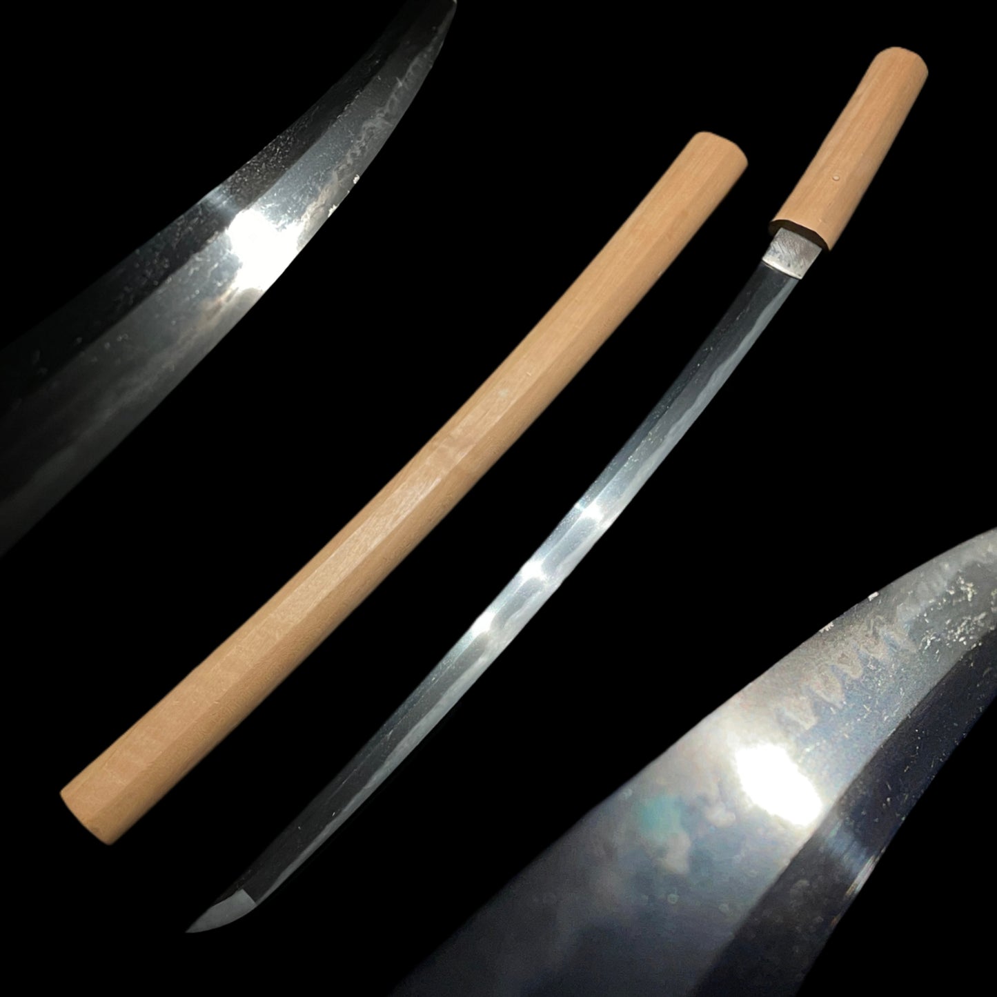 Midareba Wakizashi in Shirasaya, Edo period mumei