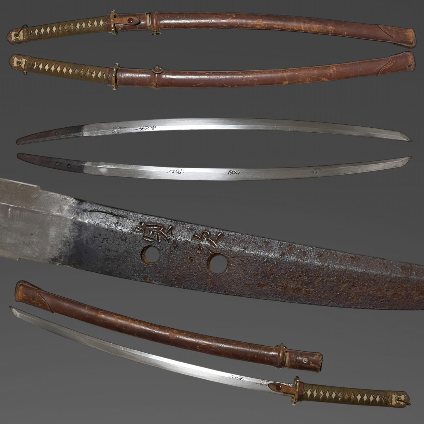 Sadatsugu 貞次 signed Ryakushiki GUNTO 略式軍刀, Horimono 彫物 blade, WW2 Japanese Officer Sword