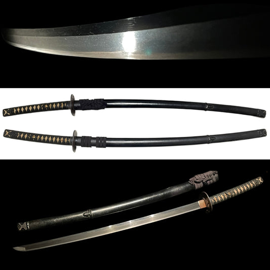 Handachi Koshirae KATANA 半太刀拵, Shibuichi Fittings, Edo period mumei