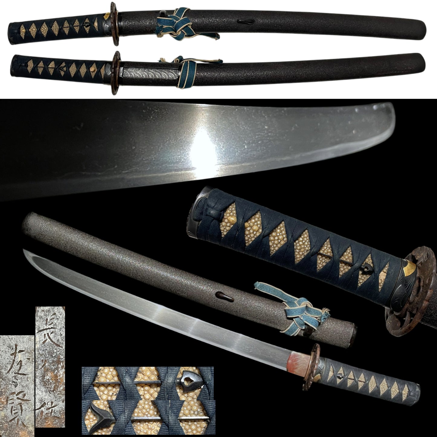 Hirazukuri Wakizashi, Yajiri Menuki, Choshuju Yuken signed TSUBA, with Shirasaya