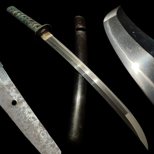 OOKISSAKI 大切先 Wakizashi, Kanenaga 兼長 signed, Wide Blade, Edo period