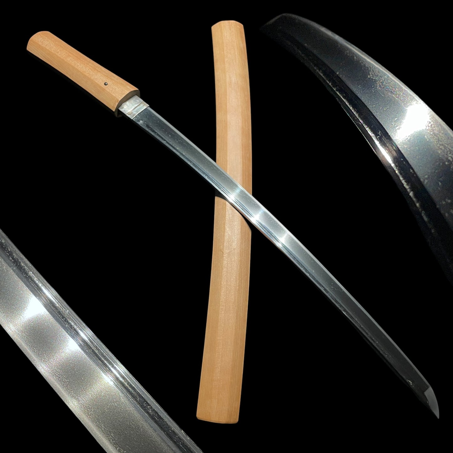 Bohi 棒樋, Suguha 直刃 Wakizashi in Shirasaya, Muromachi period mumei