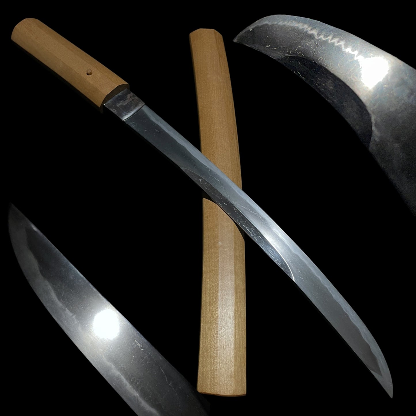 Unokubi-Zukuri 鵜首造 Wakizashi, Thick blade, Edo period mumei