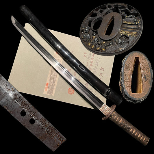 Harimanokami Kunitsugu 播磨守源國次 signed WAKIZASHI, NBTHK Certificate, Early Edo