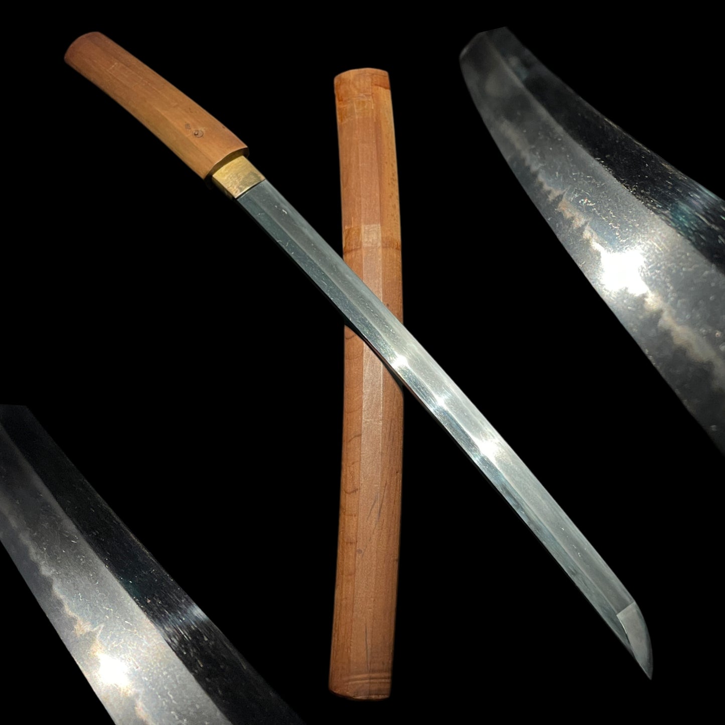 Short Wakizashi in Shirasaya, Kogunome 小互目 Hamon, Edo period mumei