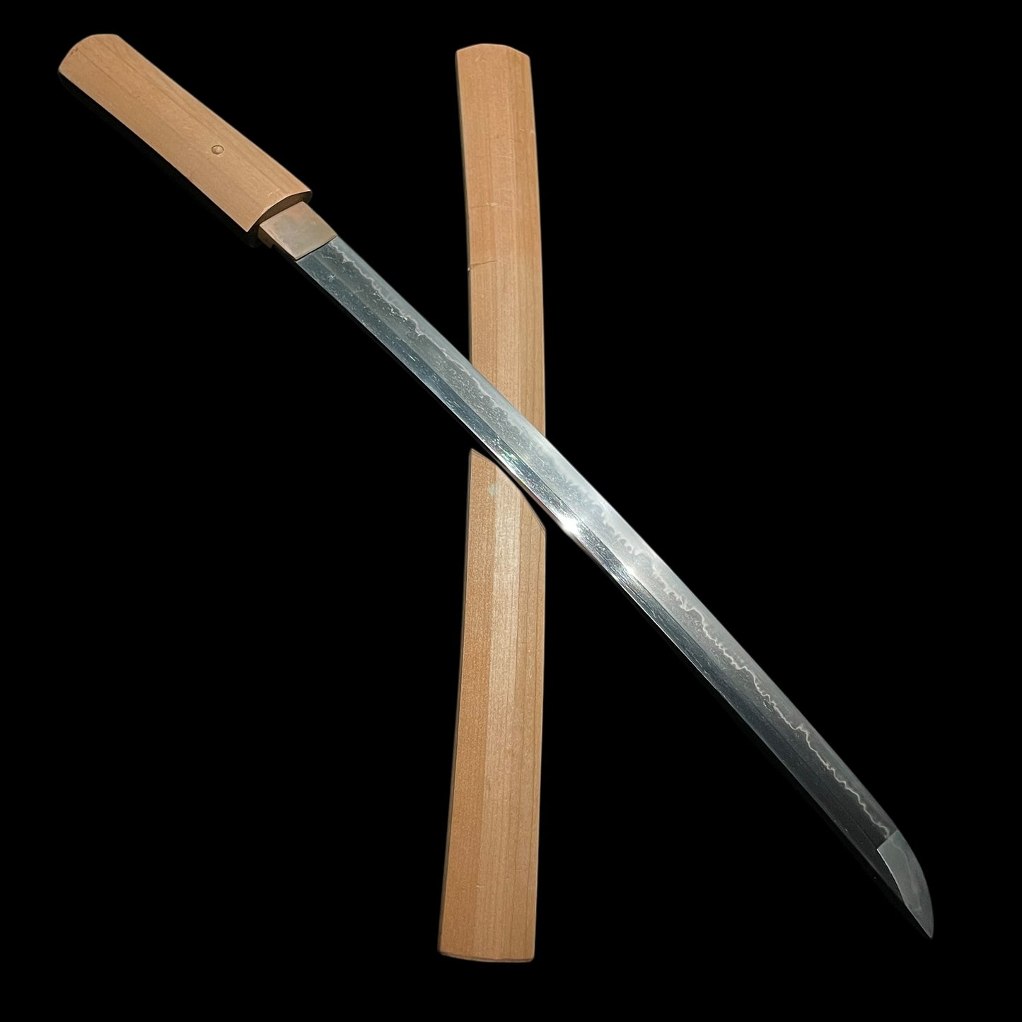 Amazing Hamon Short WAKIZASHI in Shirasaya, Edo period mumei