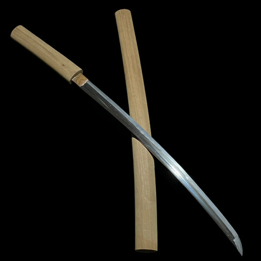 Komidare-Hamon Shirasaya Long Wakizashi, Edo period mumei