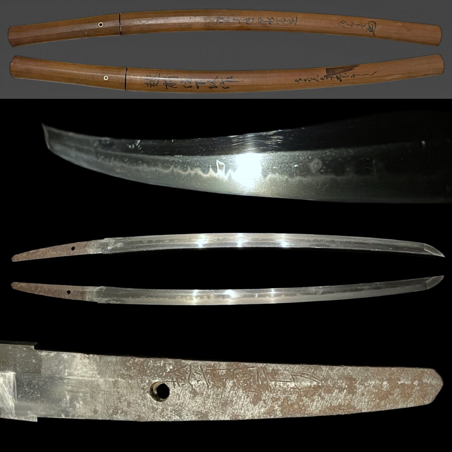 Echizenkoku Shimosaka 越前國下坂 signed Long Wakizashi, Sayagaki 鞘書, Edo period