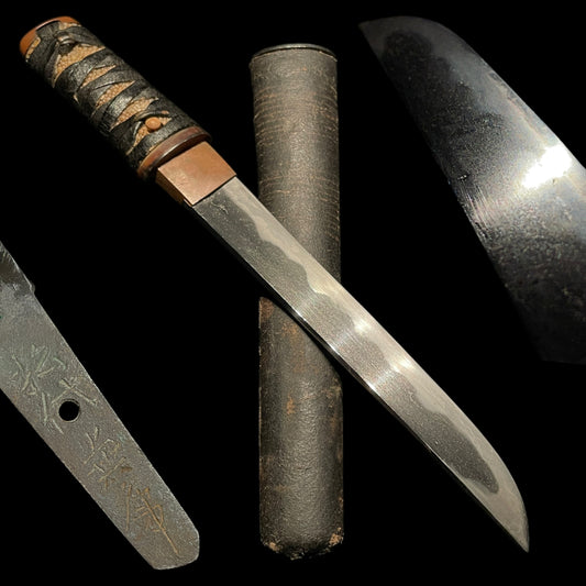 Aikuchi Tanto Kaiken, Matsushiro Kanetora 1819 松代兼乕 文政二年 signed, Late Edo