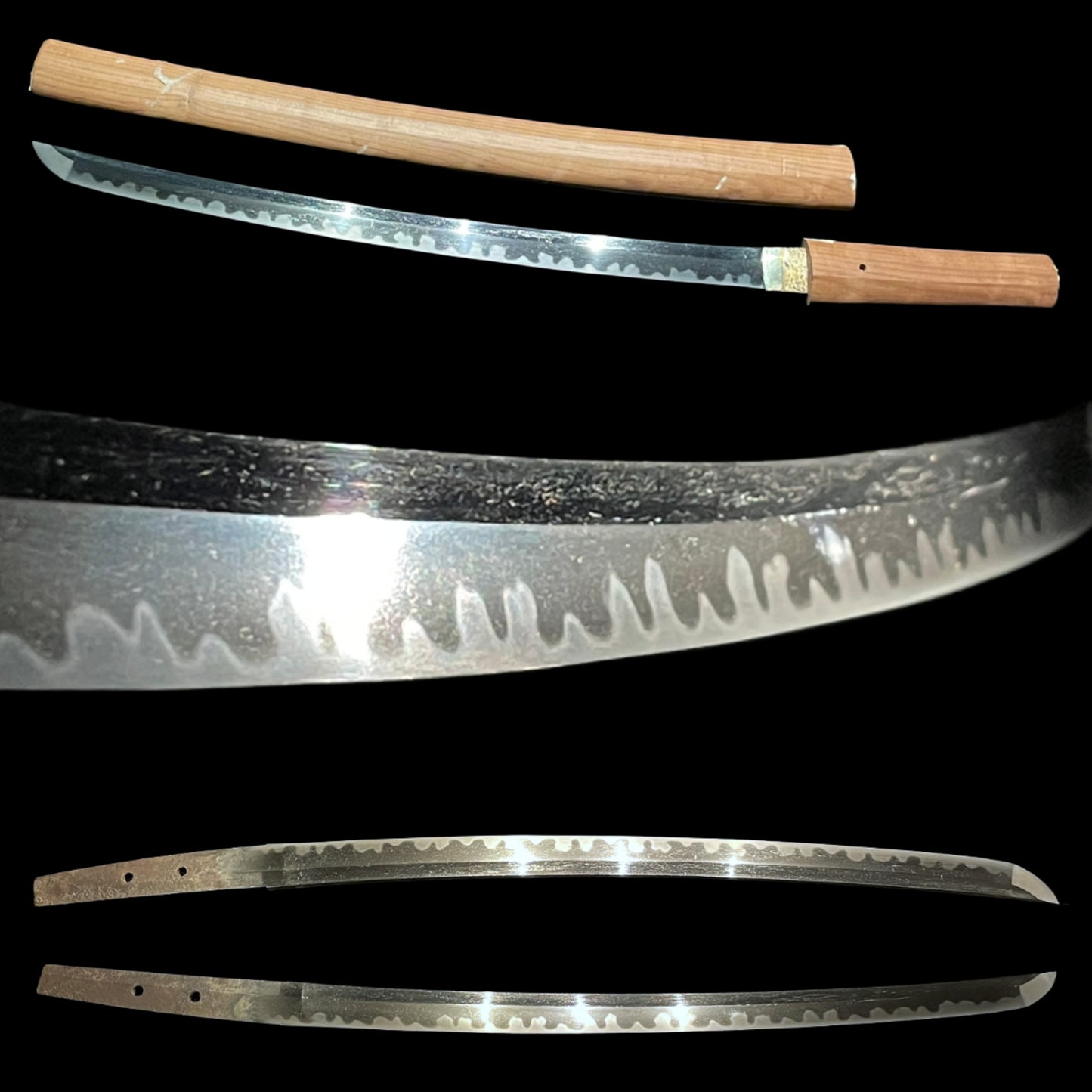 Amazing Gunome-Choji Hamon 互目丁子刃文, Ujifusa 氏房 signed WAKIZASHI, Edo period