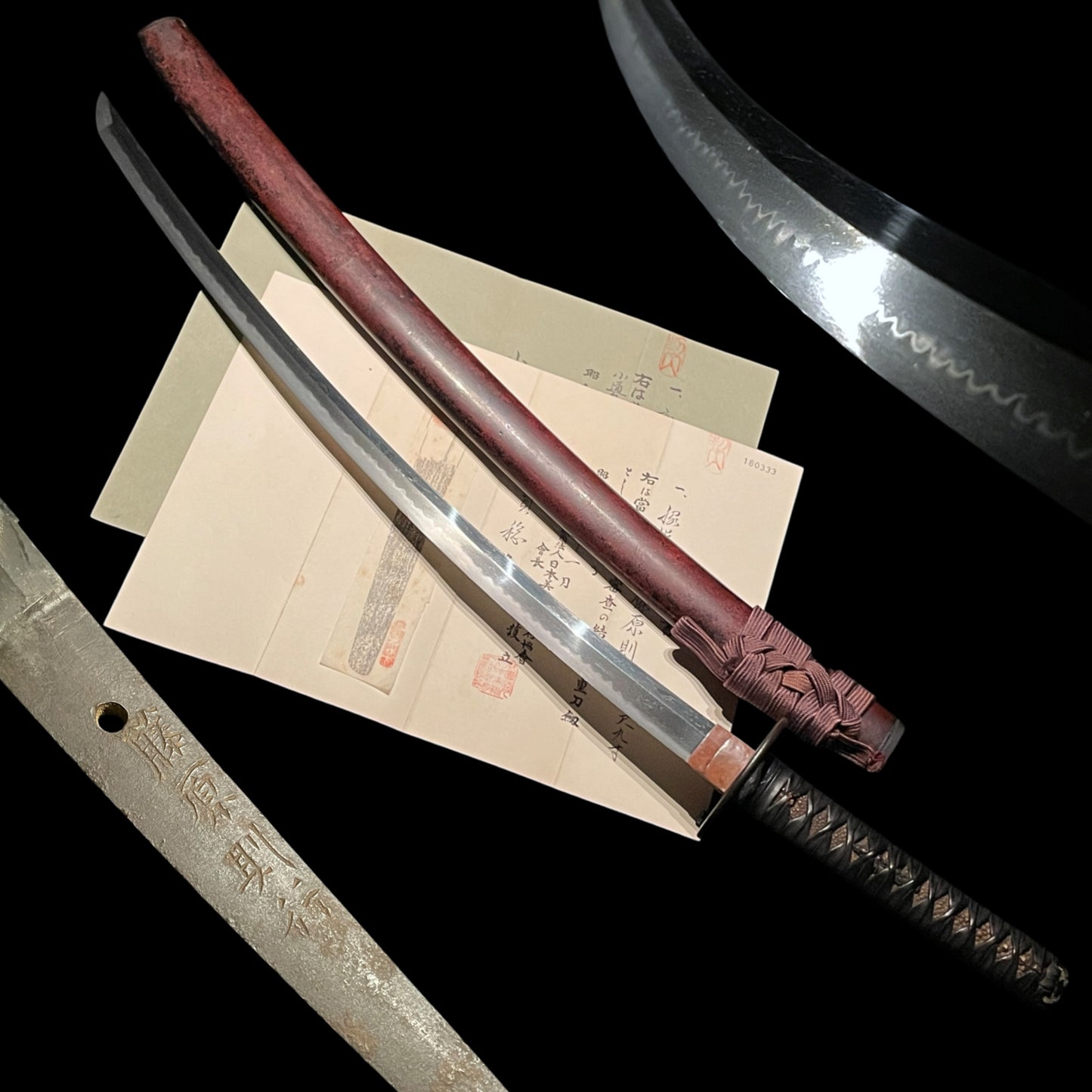 Dragon Fittings Long Wakizashi, Fujiwara Noriyuki 藤原則行 signed, Edo period