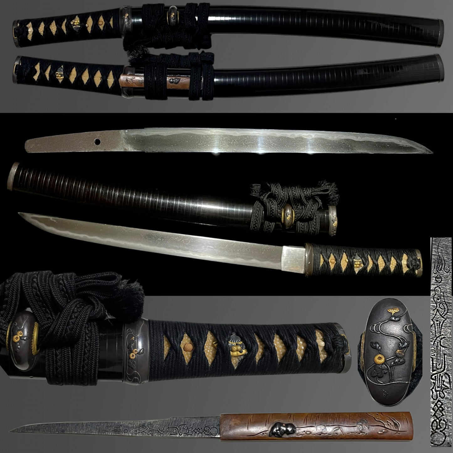 Aikuchi Koshirae Sunnobi-Tanto, Copper Kozuka, Sendankizami-Saya, Thick blade