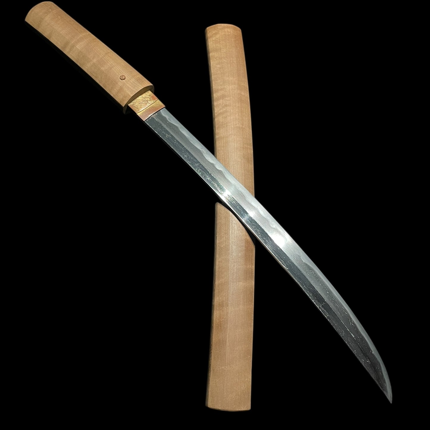 Shobuzukuri Wakizashi 菖蒲造脇差, Torame-Shirasaya 虎目白鞘, Edo period mumei