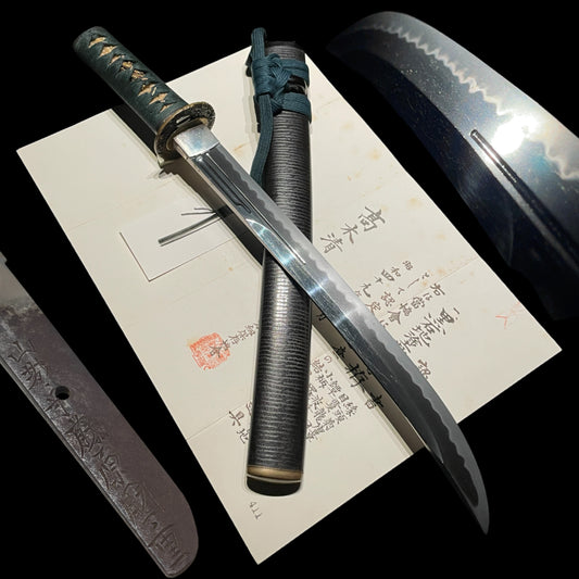NAGINATANAOSHI-ZUKURI 薙刀直し造 WAKIZASHI, Yamashironokami Kunishige 山城守国重 signed