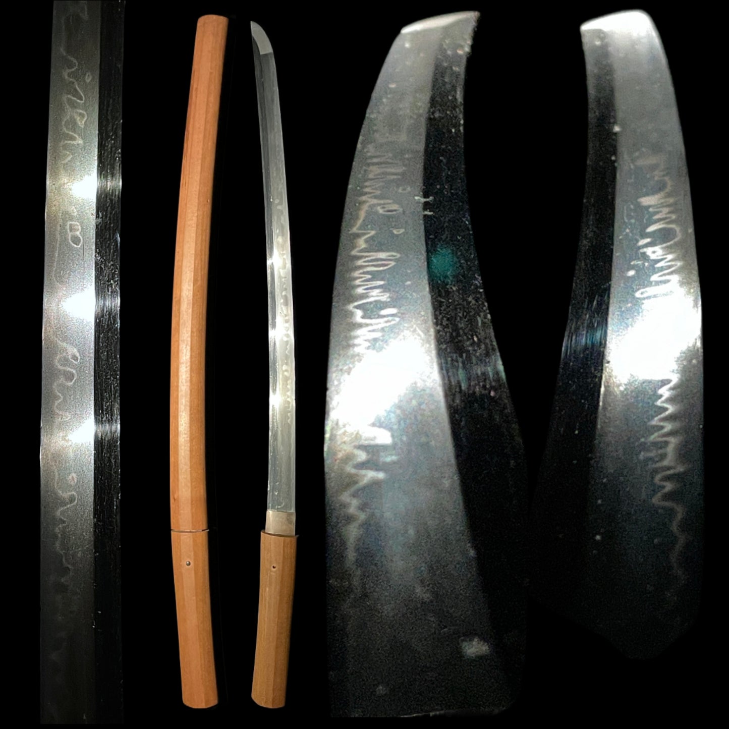 Amazing Hamon Wakizashi, Wide and Thick Blade, Edo period mumei