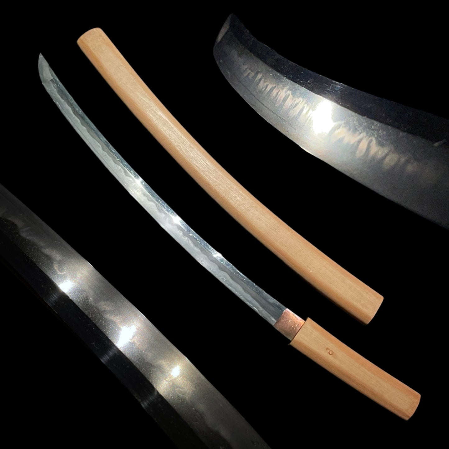 Jukachoji 重花丁子 Hamon, Oozori Wakizashi, Edo period mumei