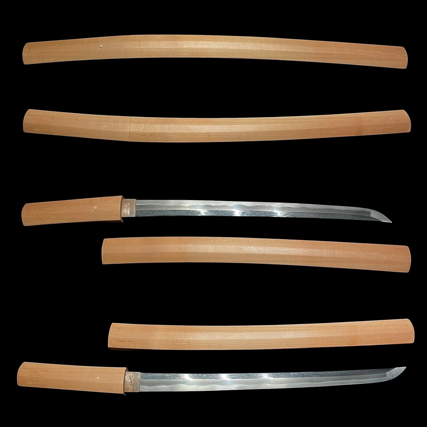 Notare-Hamon 湾れ刃文 Short Wakizashi in Shirasaya, Edo period mumei