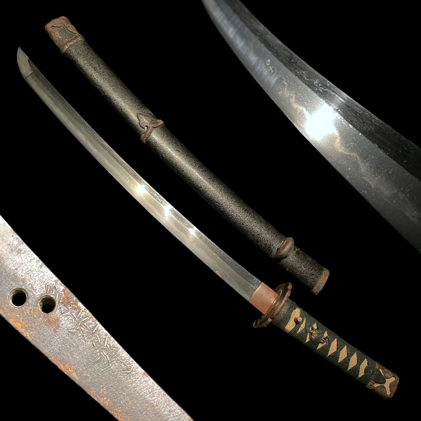 Handachi-Koshirae 半太刀拵 Wakizashi, Munemitsu 宗光 signed, Horse Menuki, Edo period