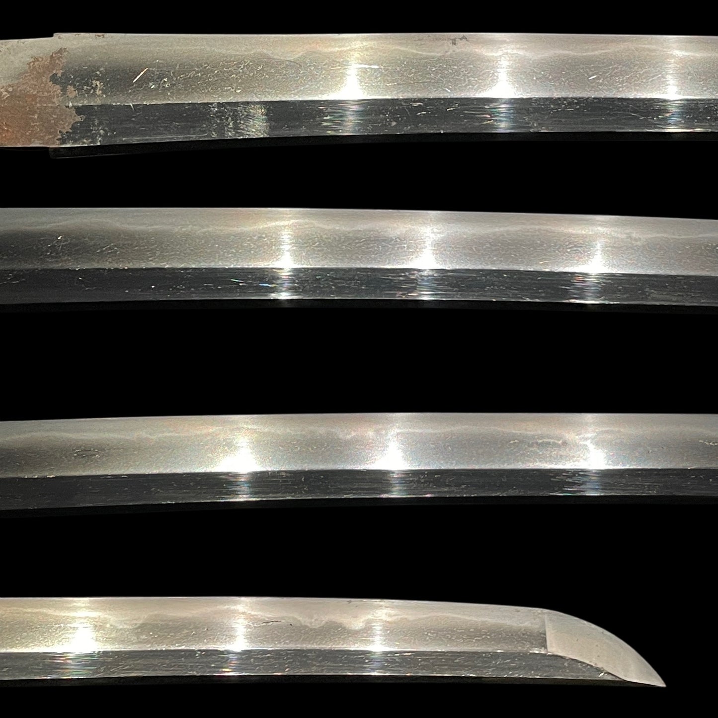 Thundercloud 雷雲 Fuchikashira Long Wakizashi, Peony and Butterfly Tsuba