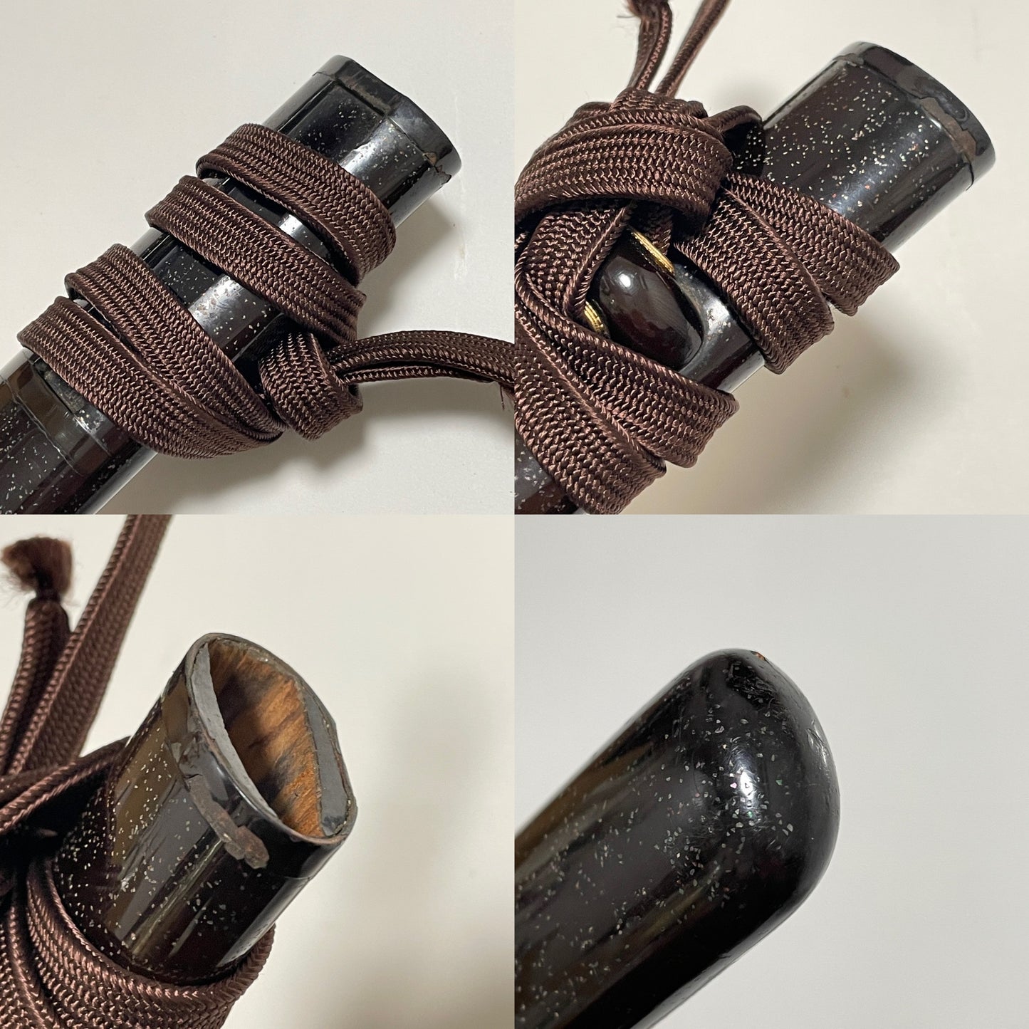 Thundercloud 雷雲 Fuchikashira Long Wakizashi, Peony and Butterfly Tsuba