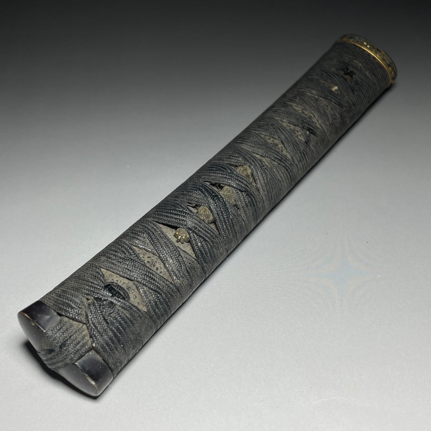 Black Tsuka Handle For KATANA, Edo period, Urushi ray skin