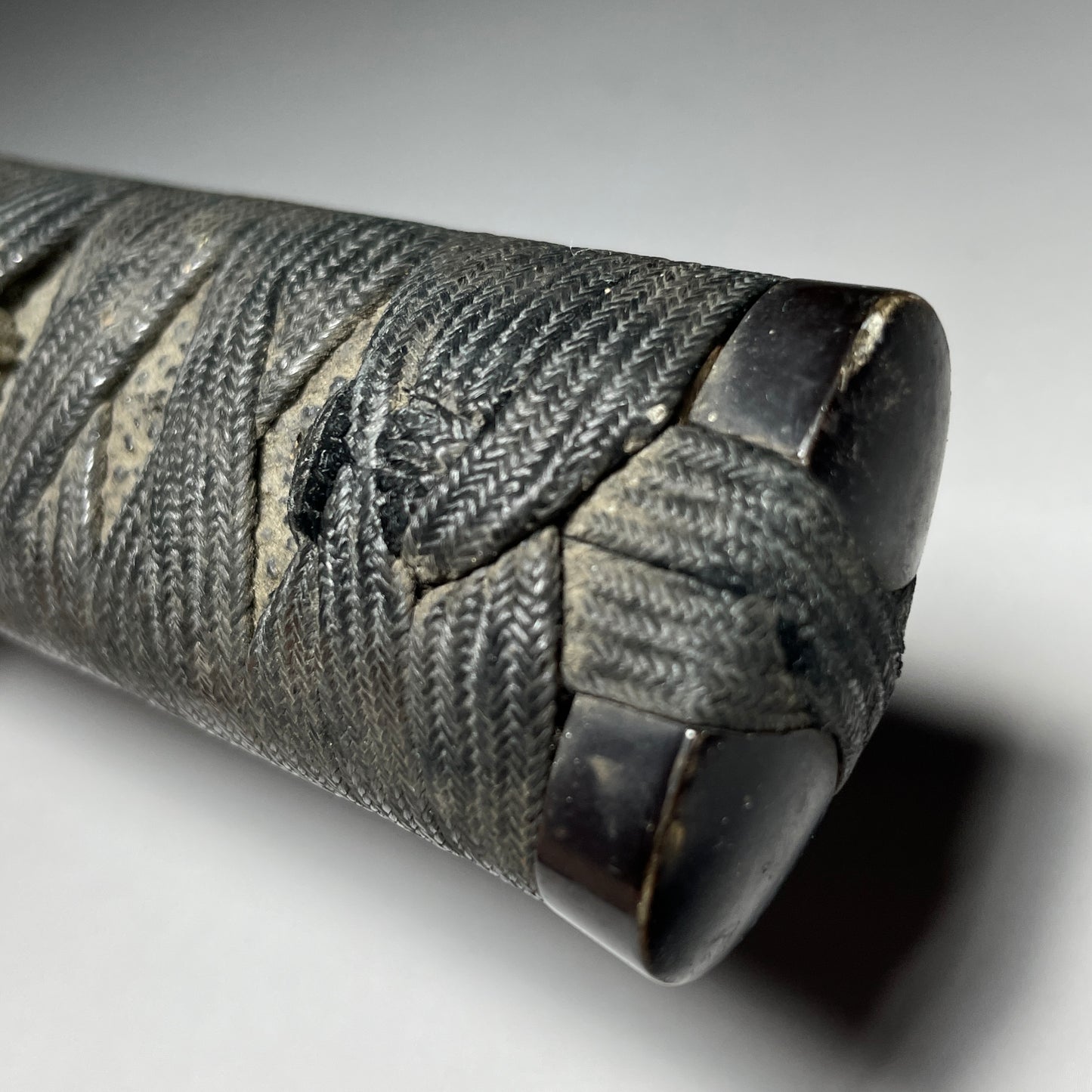 Black Tsuka Handle For KATANA, Edo period, Urushi ray skin