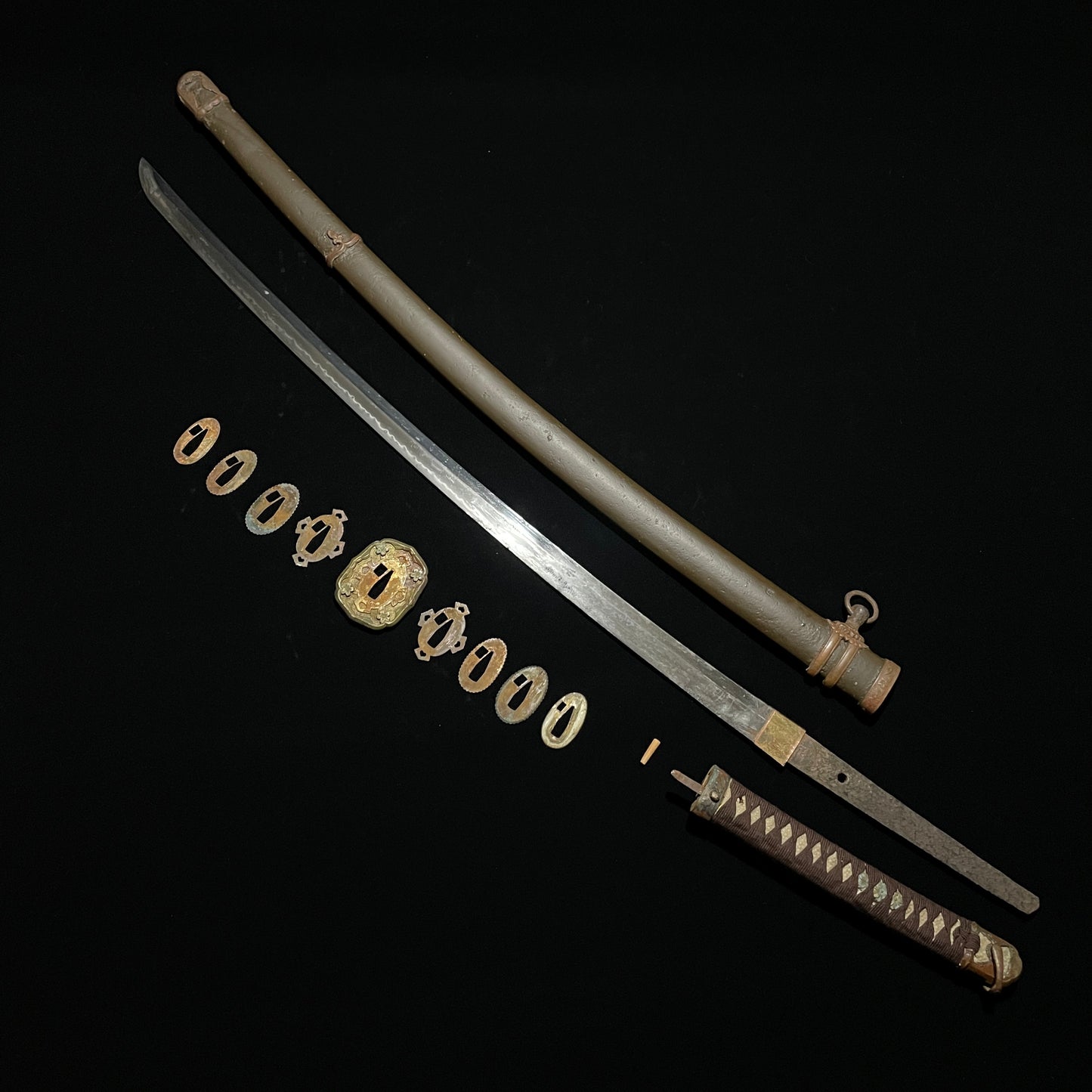 Type98 GUNTO, Serial number Tsuba and Seppa, WW2 Original