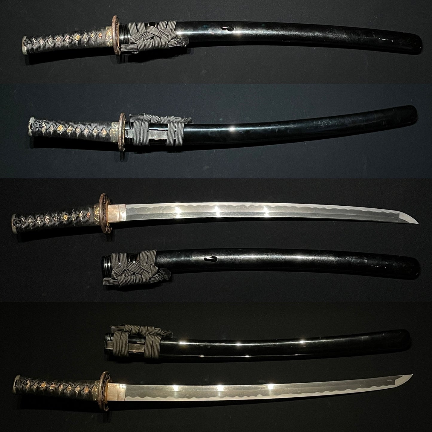 Midareba Wakizashi, Kashuju Fujiwara Ietada Signed, Early Edo period