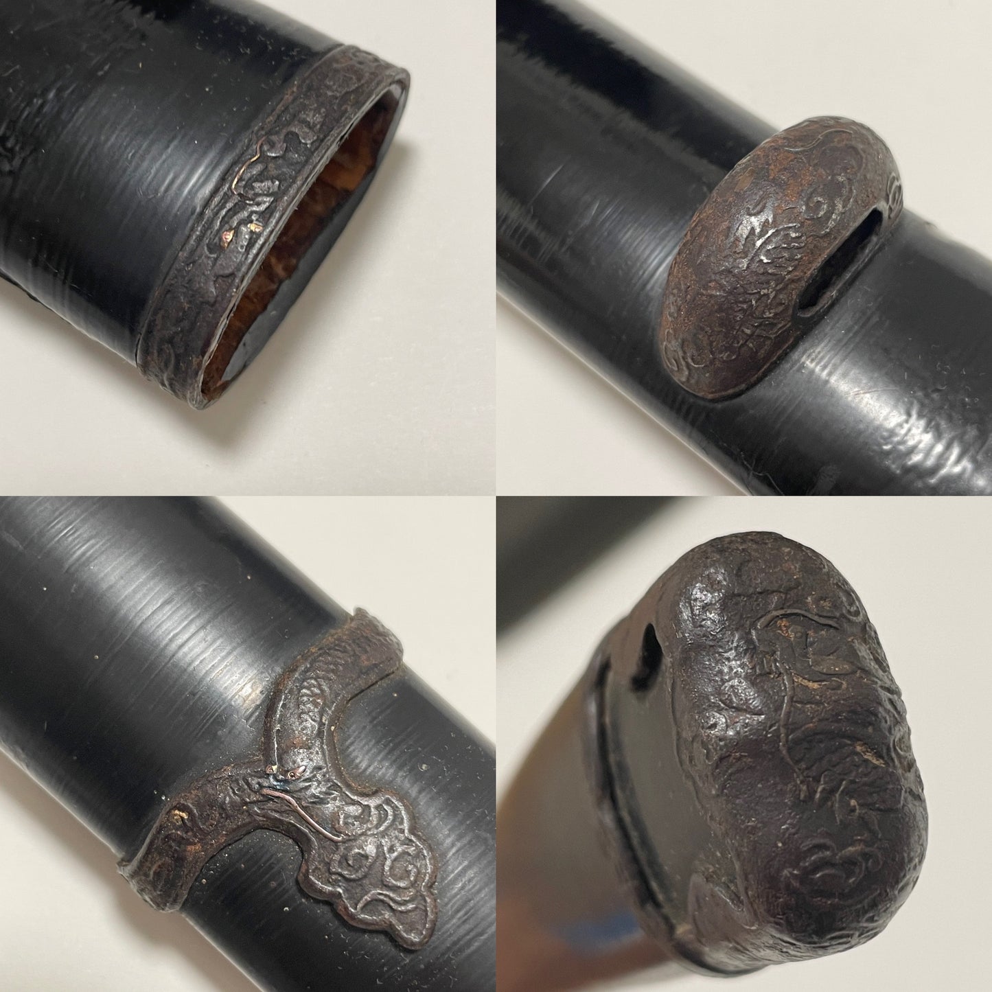 Handachi Koshirae Long WAKIZASHI, Iron Fittings, Carp Menu, Edo period mumei